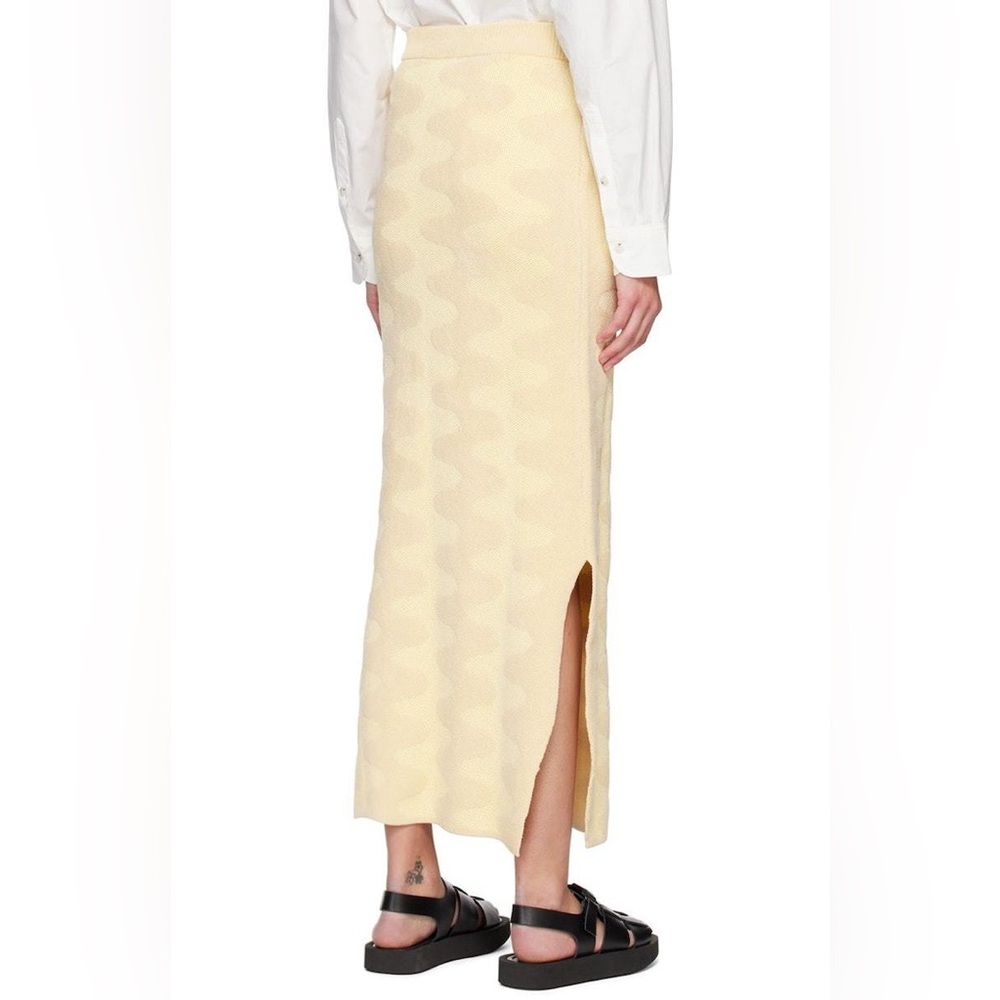 🔖NWT Nanushka Bria Creme Tubular Jacquard Mid Length Skirt - Picture 6 of 13